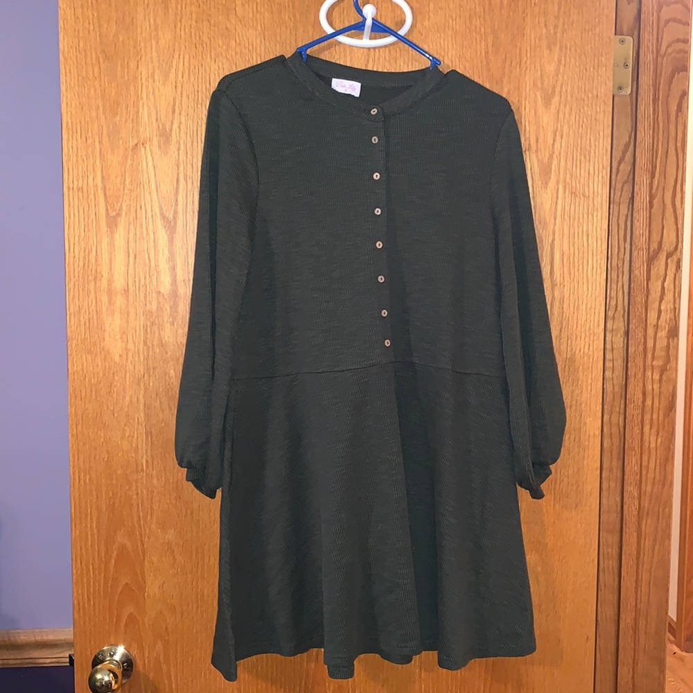 COPY - Green Pink Lily Dress